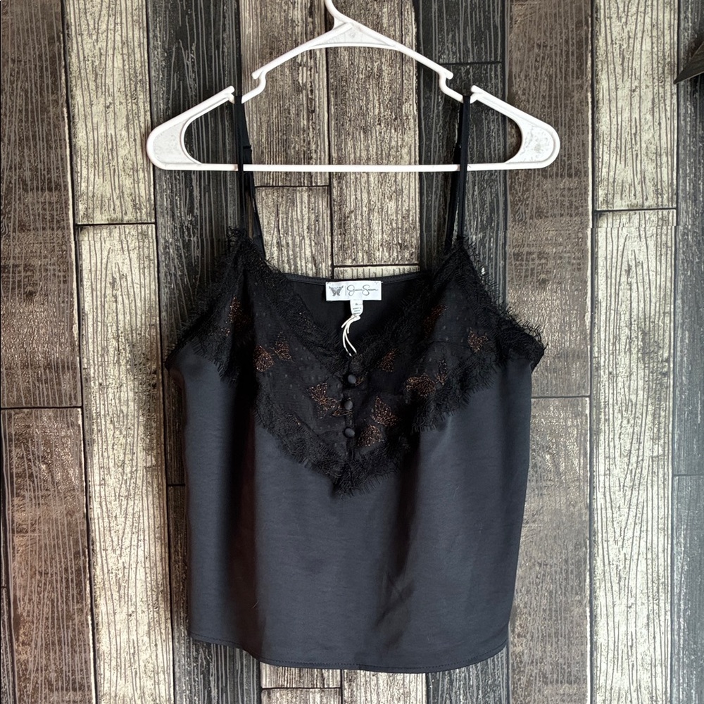 Jessica Simpson Black Camisole with Lace Detail